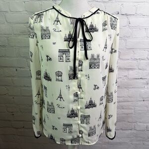 TALBOTS Paris France Dressy Blouse Top XS